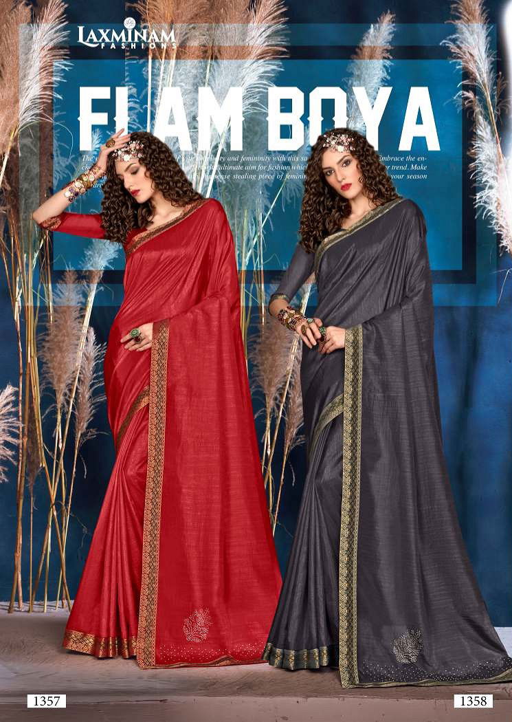 Laxminam RCB 2 Fancy Party Wear Designer Vichitra Silk Saree Collection